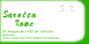 sarolta kope business card